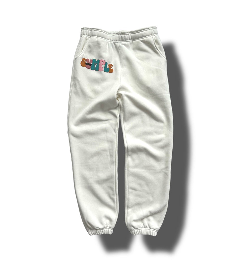 WHITE SYMPLE SWEAT PANTS