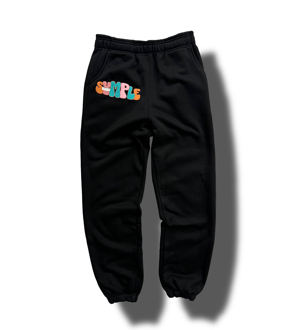 BLACK SYMPLE SWEAT PANTS